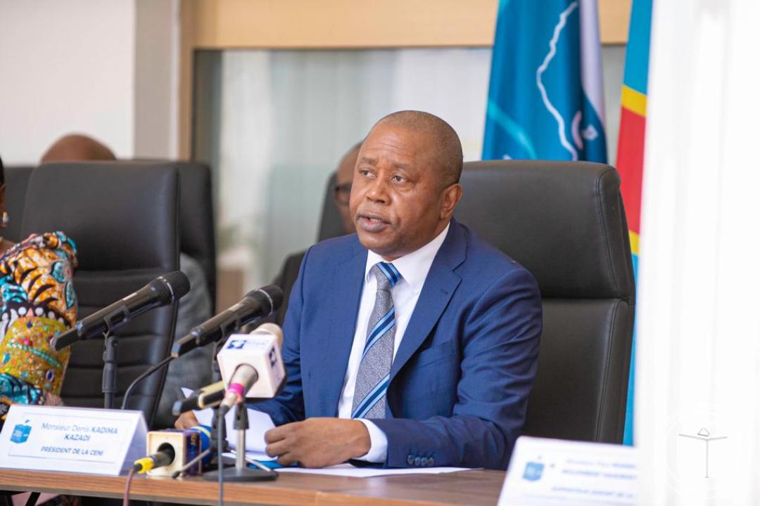 Le président Denis Kadima lors du lancement de la Maison des élections